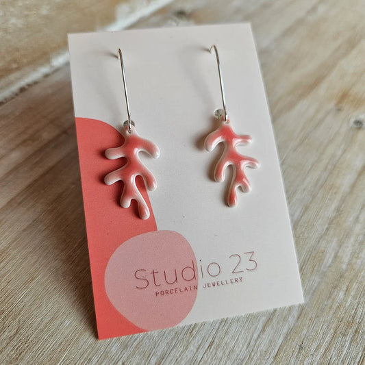 Ceramic Coral Drop Earrings