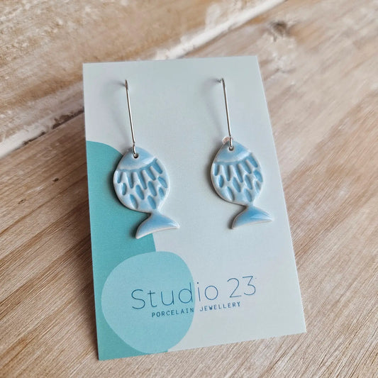 Ceramic Fish Drop Earrings