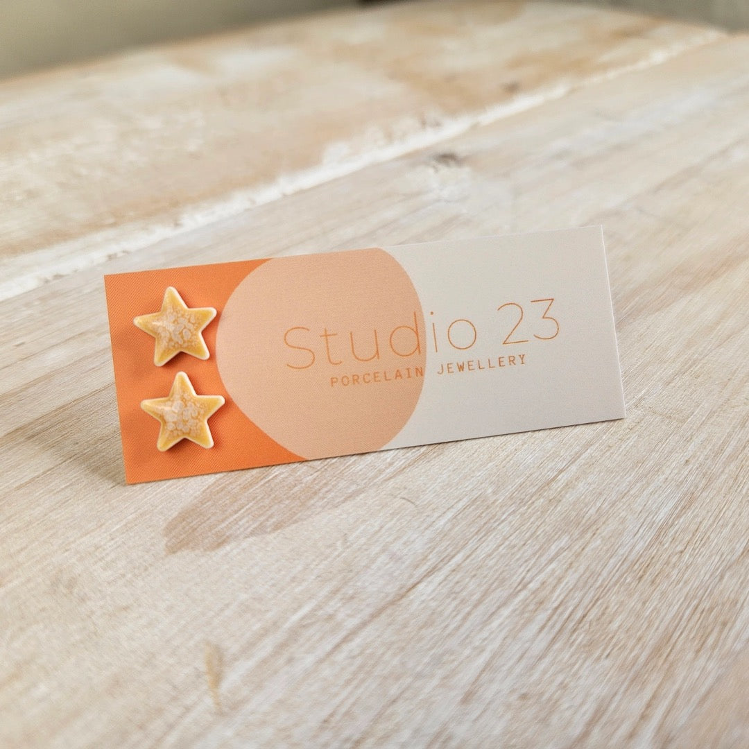 Ceramic Star Stud Earrings