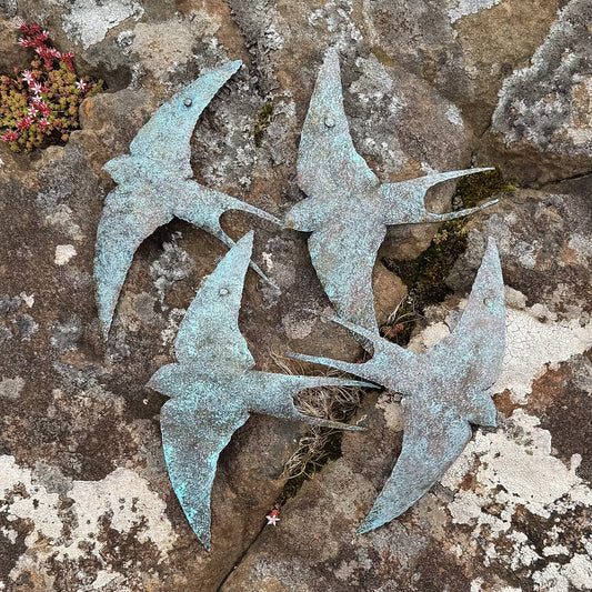 Tin Swallow with Verdigris