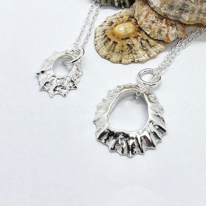 Silver Limpet Shell Necklace - Hole in Middle