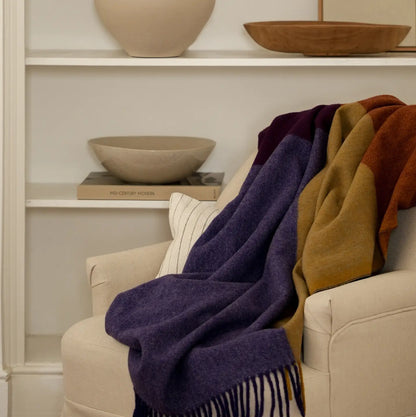 Recycled Wool Blanket - Rust Block