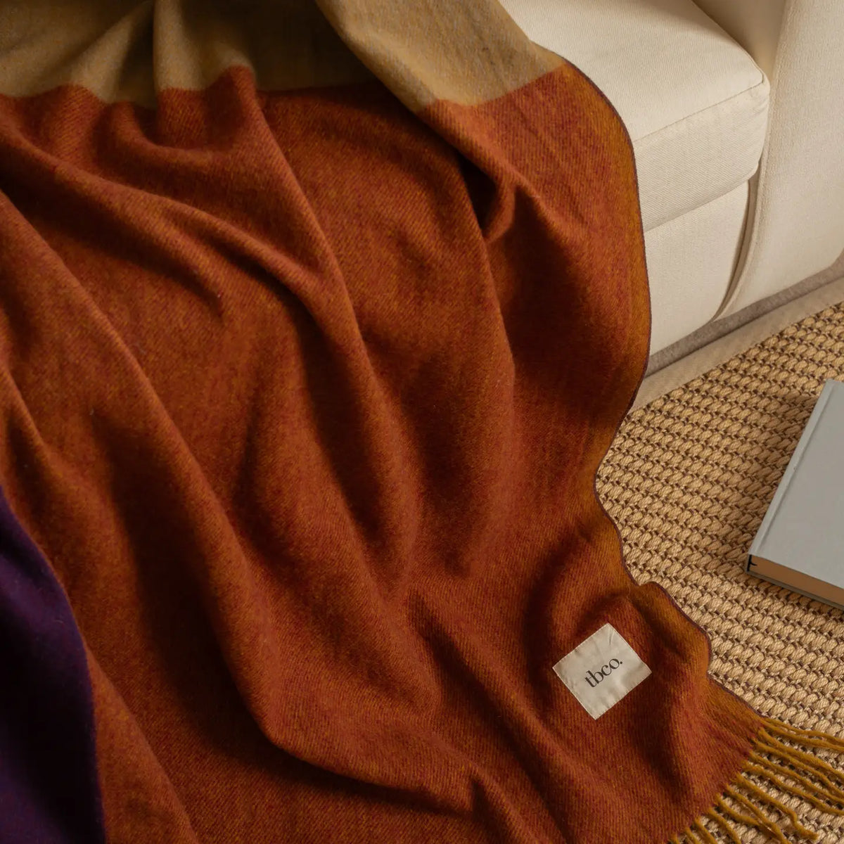 Recycled Wool Blanket - Rust Block