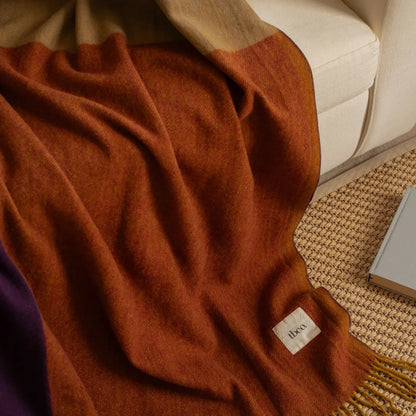 Recycled Wool Blanket - Rust Block