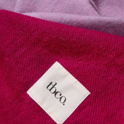 Recycled Wool Blanket - Burgundy Block