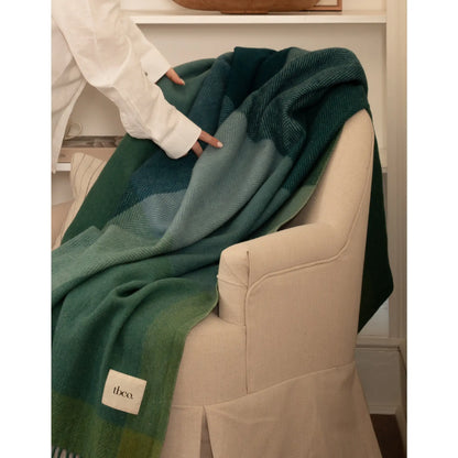 Recycled Wool Blanket - Green Frame Check