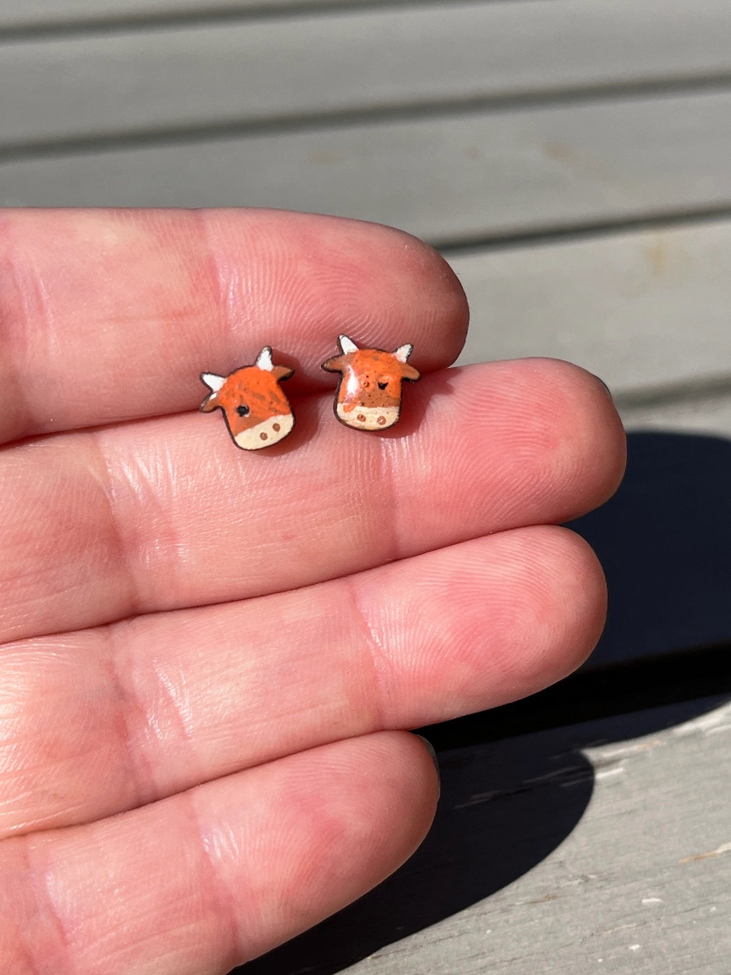 Wooden Highland Cow Earrings