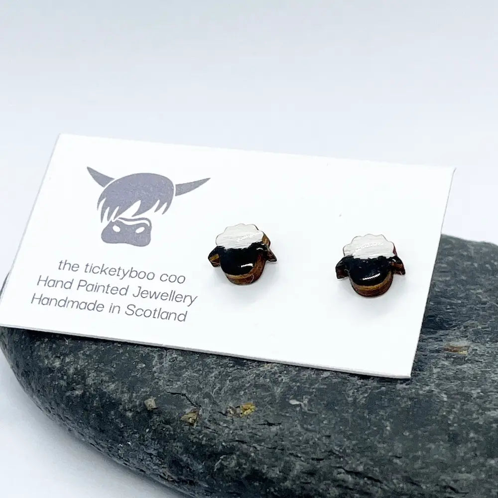 Wooden Sheep Earrings