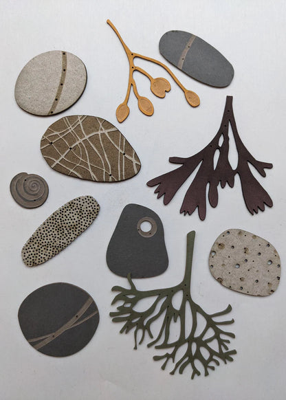 Collection of Paper Pebbles and Seaweed