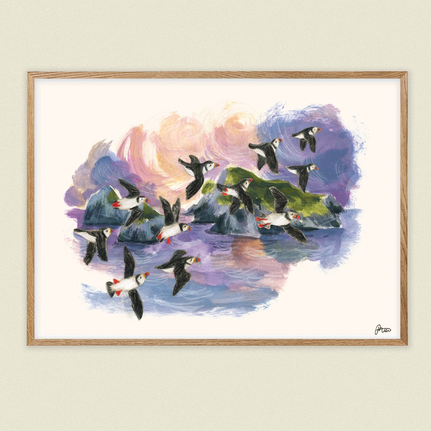St Kilda Puffins - Print
