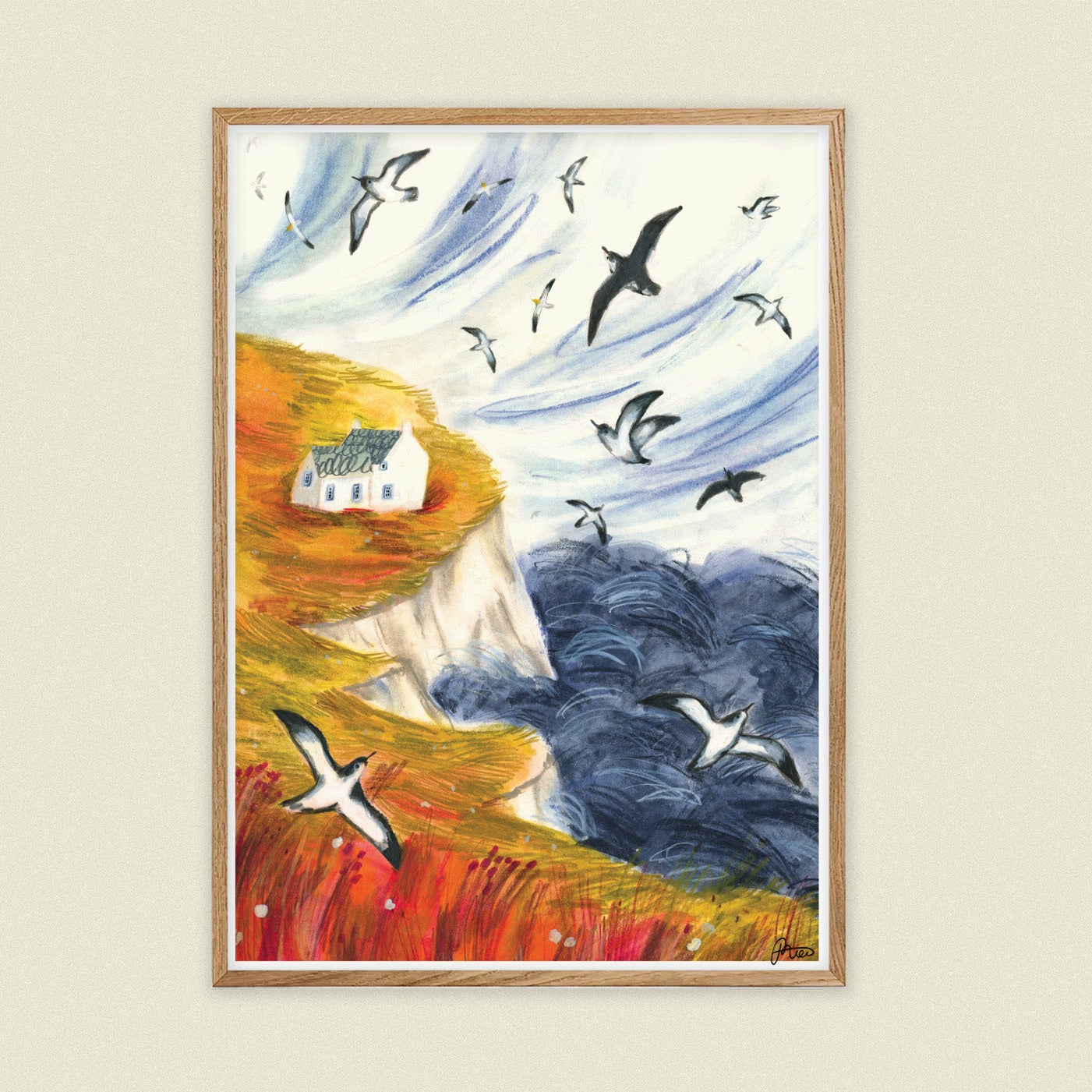 Wheeling Birds - A4 Print