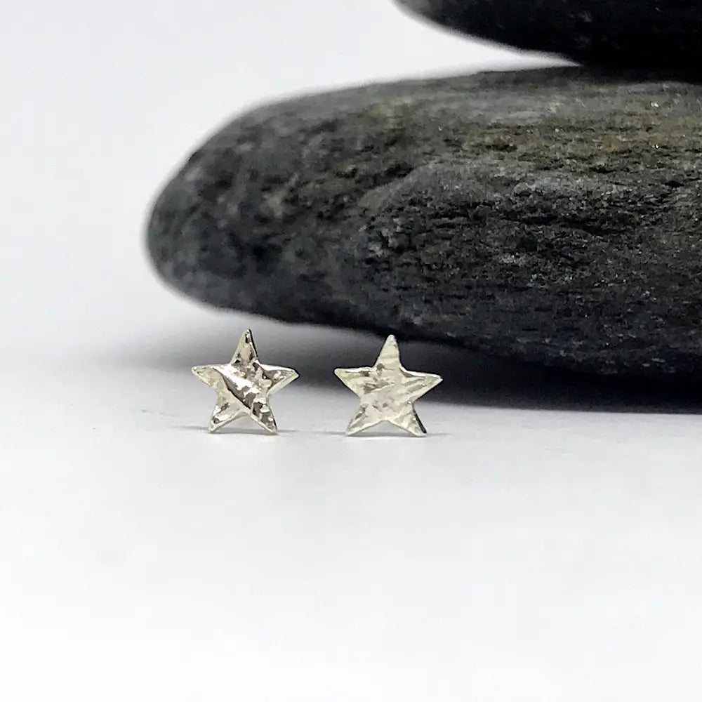 Tiny Silver Star Earrings